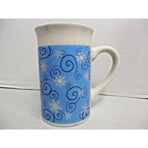 Royal Norfolk Snowflake Holiday Christmas Mug Blue & White Ceramic 12oz